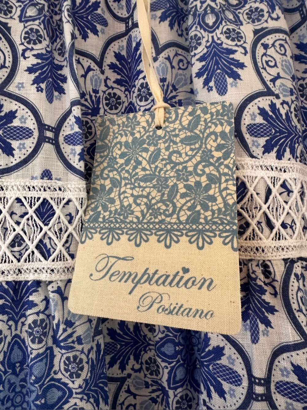 Temptation Positano Summer Blue Linen Maxi Skirt - Picture 3 of 12